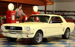 Beige Ford Mustang for rent in Dubai