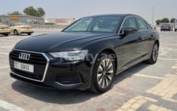 Black Audi A6 for rent in Abu-Dhabi