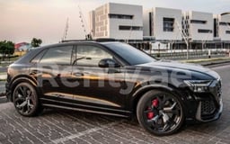 Black Audi Q8 for rent in Dubai