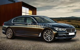 Schwarz BMW 7 Series zur Miete in Abu-Dhabi