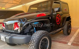 Black Jeep Wrangler for rent in Dubai
