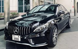 Black Mercedes C Class for rent in Sharjah