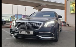 أسود Mercedes S Class S650 للإيجار في Abu-Dhabi