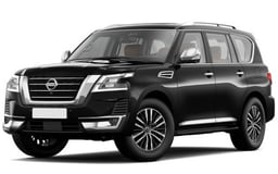 Black Nissan Patrol for rent in Abu-Dhabi