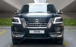 Black Nissan Patrol for rent in Abu-Dhabi