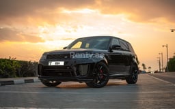 Black Range Rover SVR for rent in Sharjah