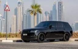 Black Range Rover Vogue for rent in Abu-Dhabi