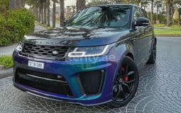 Blue Range Rover Sport SVR for rent in Dubai