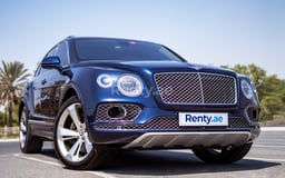 Blue Bentley Bentayga W12 for rent in Abu-Dhabi