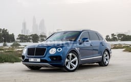 Blue Bentley Bentayga for rent in Dubai