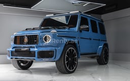 Blau Mercedes G63 Brabus Hermes zur Miete in Abu-Dhabi