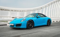 Blue Porsche 911 Carrera cabrio for rent in Dubai