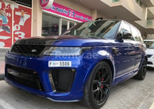 Blue Range Rover Sport SVR for rent in Abu-Dhabi