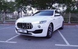 Bright White Maserati Levante for rent in Dubai