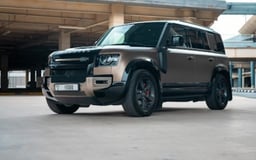 Brown Range Rover Defender V6 X for rent in Dubai