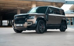 Brown Range Rover Defender V6 X for rent in Abu-Dhabi