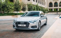 Gris Audi A6 en alquiler en Abu-Dhabi