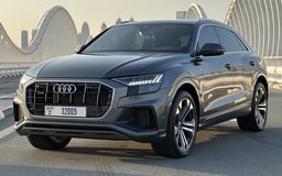 Grey Audi Q8 for rent in Abu-Dhabi