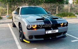 Grey Dodge Challenger R/T for rent in Dubai