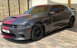 Grey Dodge Charger for rent in Dubai