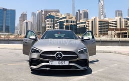 Grey Mercedes C 200 new Shape for rent in Sharjah