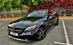 Black Mercedes C300 Convertible for rent in Sharjah