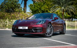 Maroon Porsche Panamera for rent in Dubai