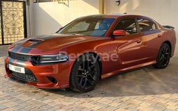 البرتقالي Dodge Charger v8 SRT KIT للإيجار في Abu-Dhabi