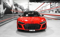 Red Audi R8 spyder for rent in Dubai