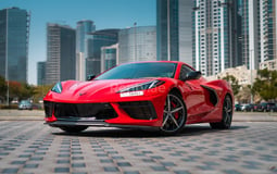 Red Chevrolet Corvette C8 Spyder for rent in Dubai