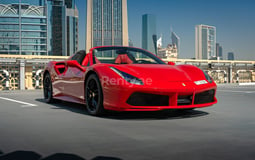 Red Ferrari 488 Spyder for rent in Dubai