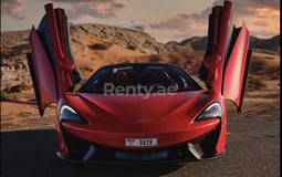 Red McLaren 570S for rent in Abu-Dhabi