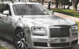 Silver Grey Rolls Royce Ghost for rent in Abu-Dhabi