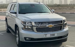 Silver Chevrolet Suburban for rent in Dubai