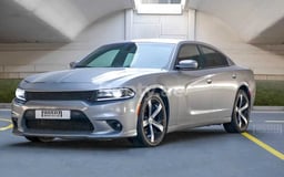 Silver Dodge Charger V8 for rent in Sharjah