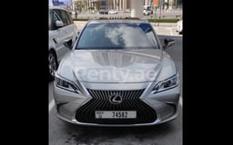 Silver Lexus ES Series for rent in Abu-Dhabi