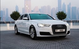 White Audi A6 for rent in Dubai