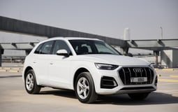 White Audi Q5  45TFSI quattro for rent in Dubai