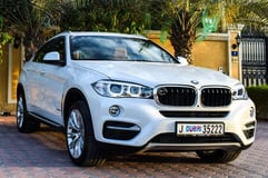 White BMW X6 for rent in Abu-Dhabi