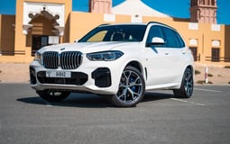 White BMW X5 for rent in Dubai