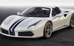 White Ferrari 488 Spyder for rent in Sharjah