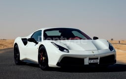 White Ferrari 488 Spyder for rent in Sharjah