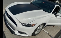 White Ford Mustang Coupe for rent in Dubai