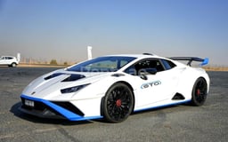 White Lamborghini Huracan STO for rent in Dubai