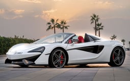 White McLaren 570S Spyder (Convertible) for rent in Abu-Dhabi