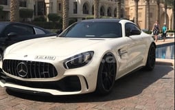 White Mercedes GTR for rent in Dubai