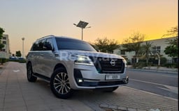 Grey Nissan Patrol for rent in Abu-Dhabi