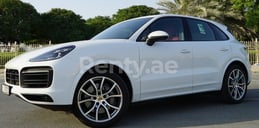 White Porsche Cayenne S for rent in Abu-Dhabi