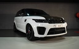 White Range Rover Sport SVR for rent in Abu-Dhabi