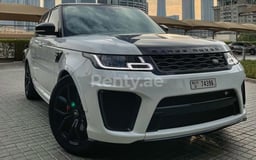 White Range Rover Sport SVR for rent in Dubai